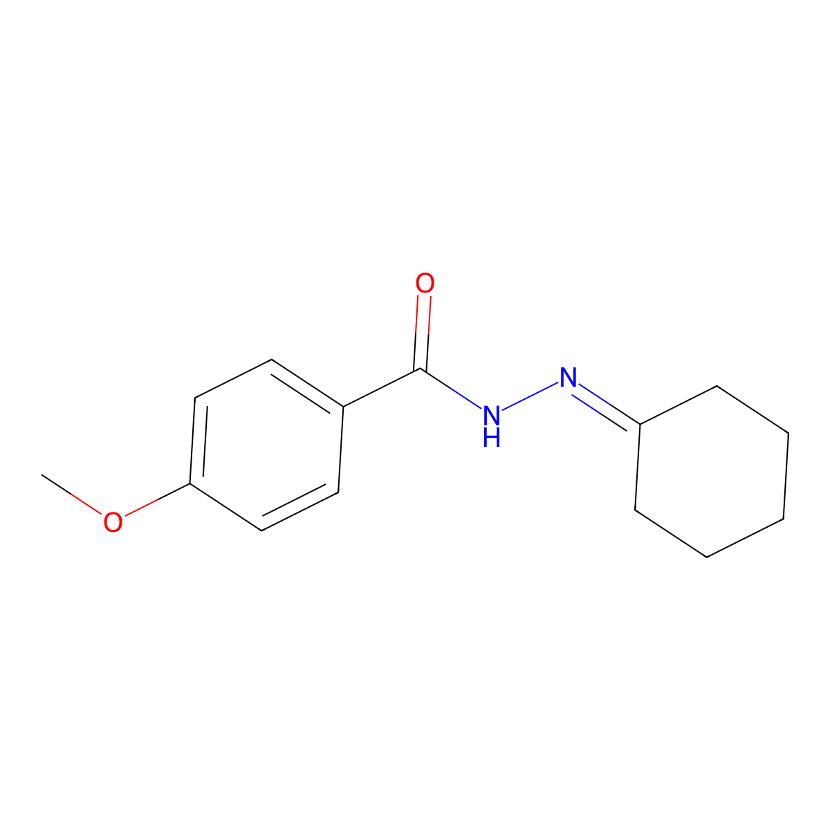 N'-cyclohexylidene-4-methoxybenzohydrazide molecular structure, CAS 302910-62-9