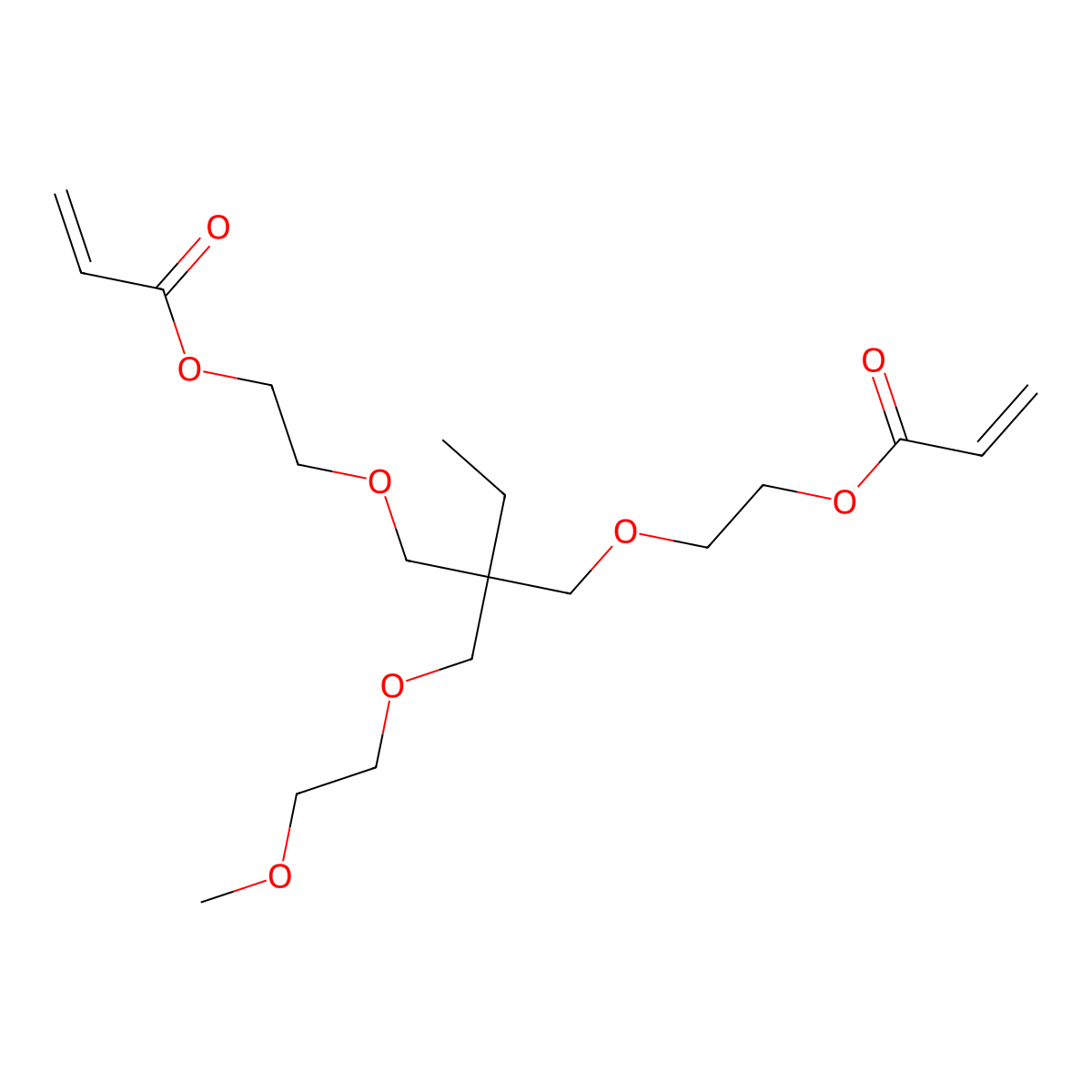 2-[2-(2-methoxyethoxymethyl)-2-(2-prop-2-enoyloxyethoxymethyl)butoxy]ethyl Prop-2-enoate molecular structure, CAS 302911-84-8