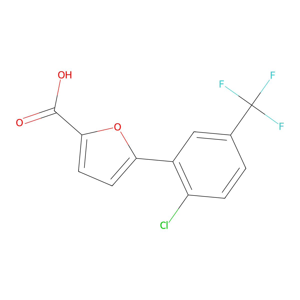 5-(2-Chloro-5-(trifluoromethyl)phenyl)-2-furoic acid molecular structure, CAS 302911-88-2