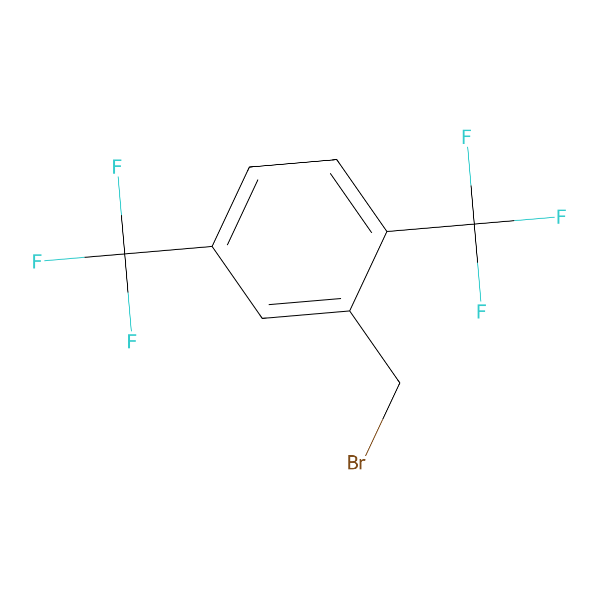 2-(Bromomethyl)-1,4-bis(trifluoromethyl)benzene molecular structure, CAS 302911-98-4