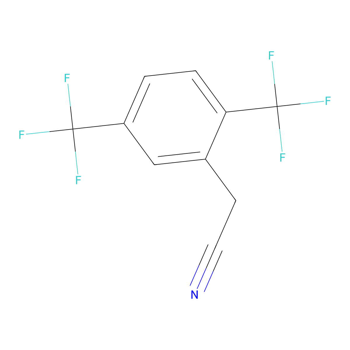 2,5-Bis(trifluoromethyl)phenylacetonitrile molecular structure, CAS 302911-99-5