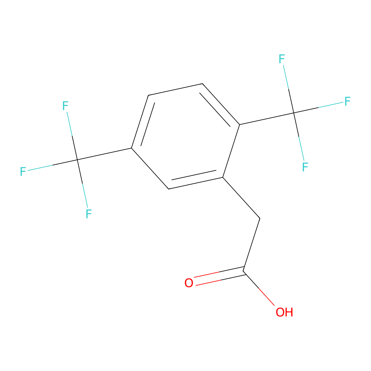 2,5-Bis(trifluoromethyl)phenylacetic acid molecular structure, CAS 302912-02-3