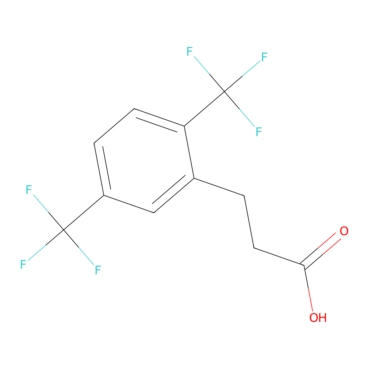 2,5-Bis(trifluoromethyl)hydrocinnamic acid molecular structure, CAS 302912-03-4