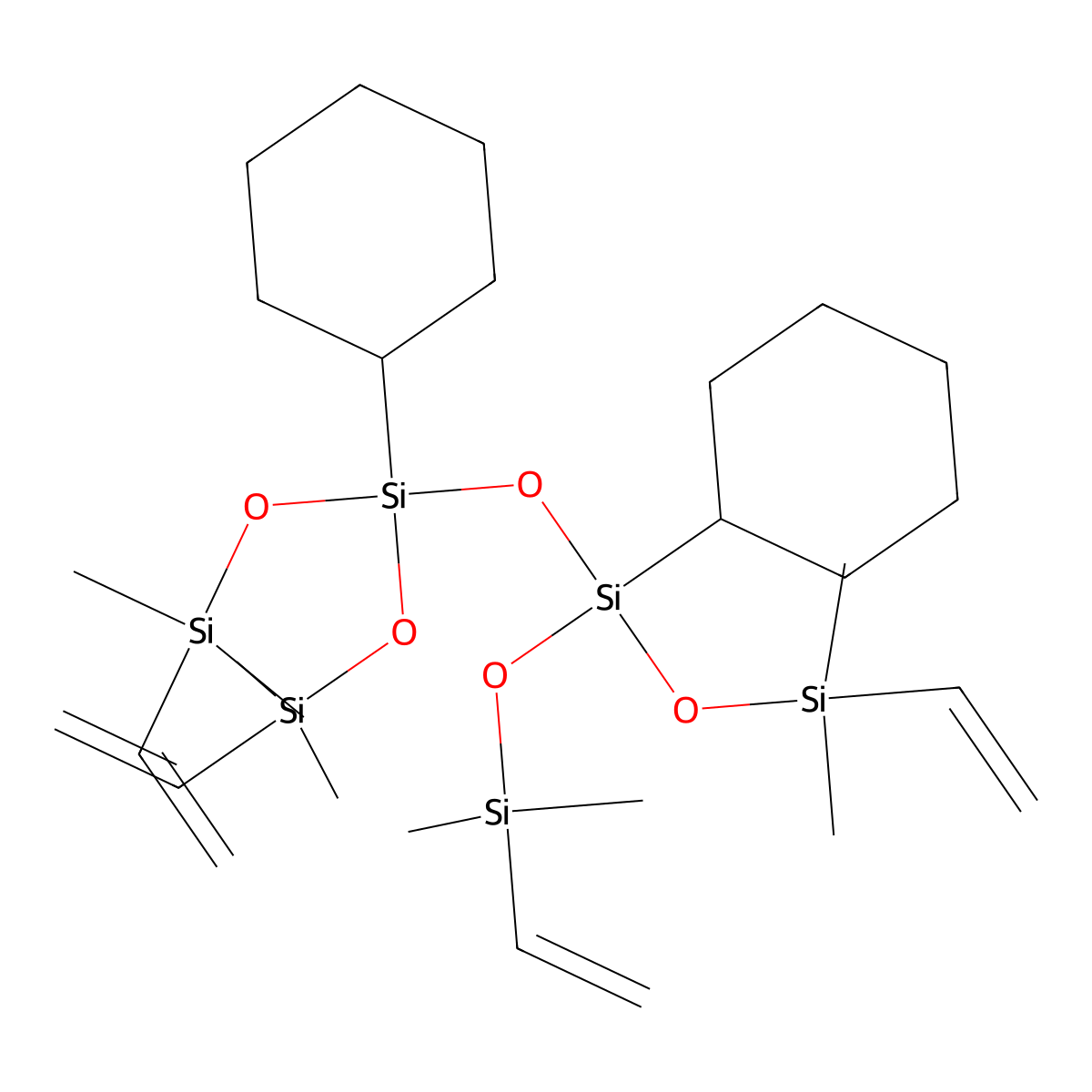 1,3-Dicyclohexyl-1,1,3,3-tetrakis(dimethylvinylsilyloxy)disiloxane molecular structure, CAS 302912-37-4