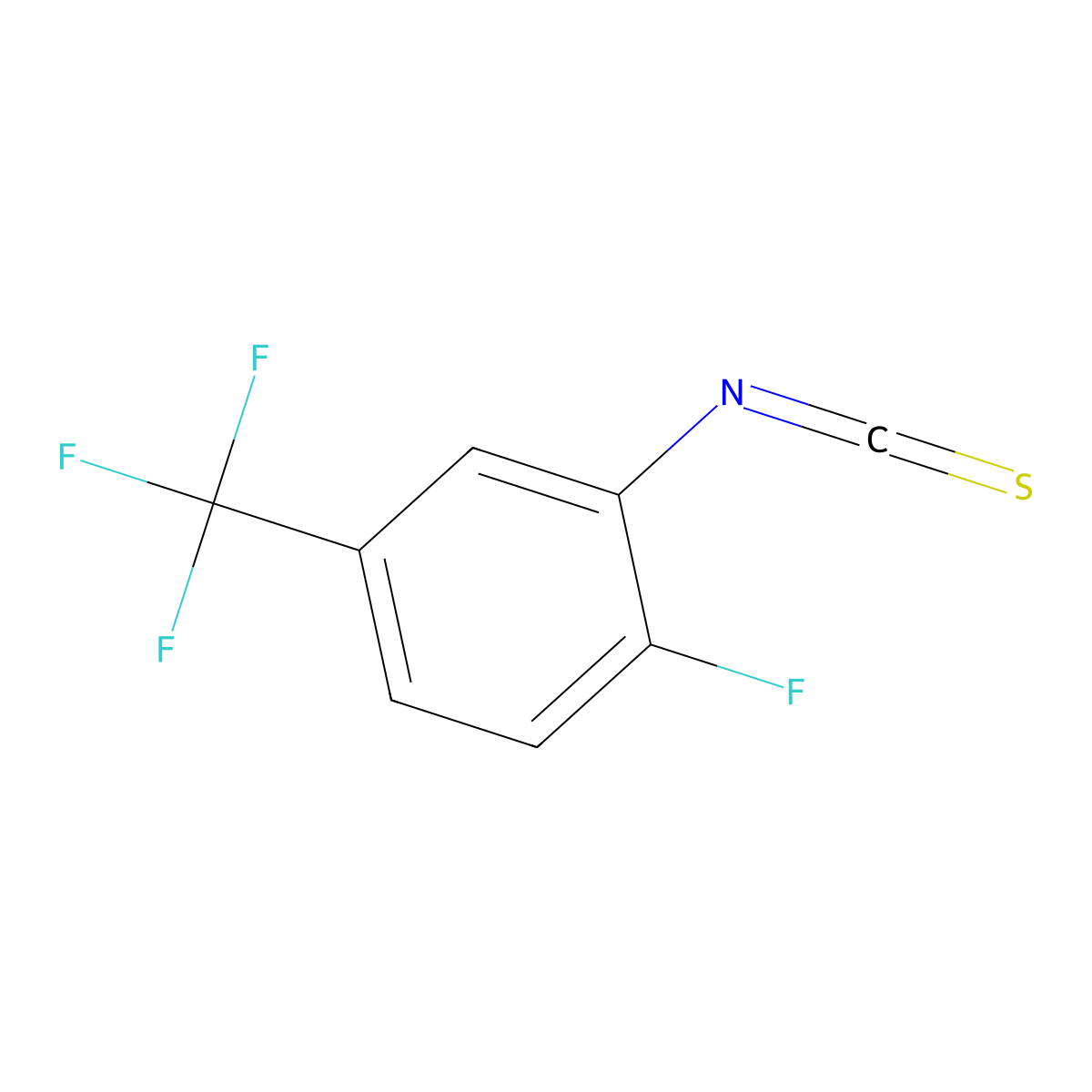 2-Fluoro-5-(trifluoromethyl)phenyl isothiocyanate molecular structure, CAS 302912-40-9