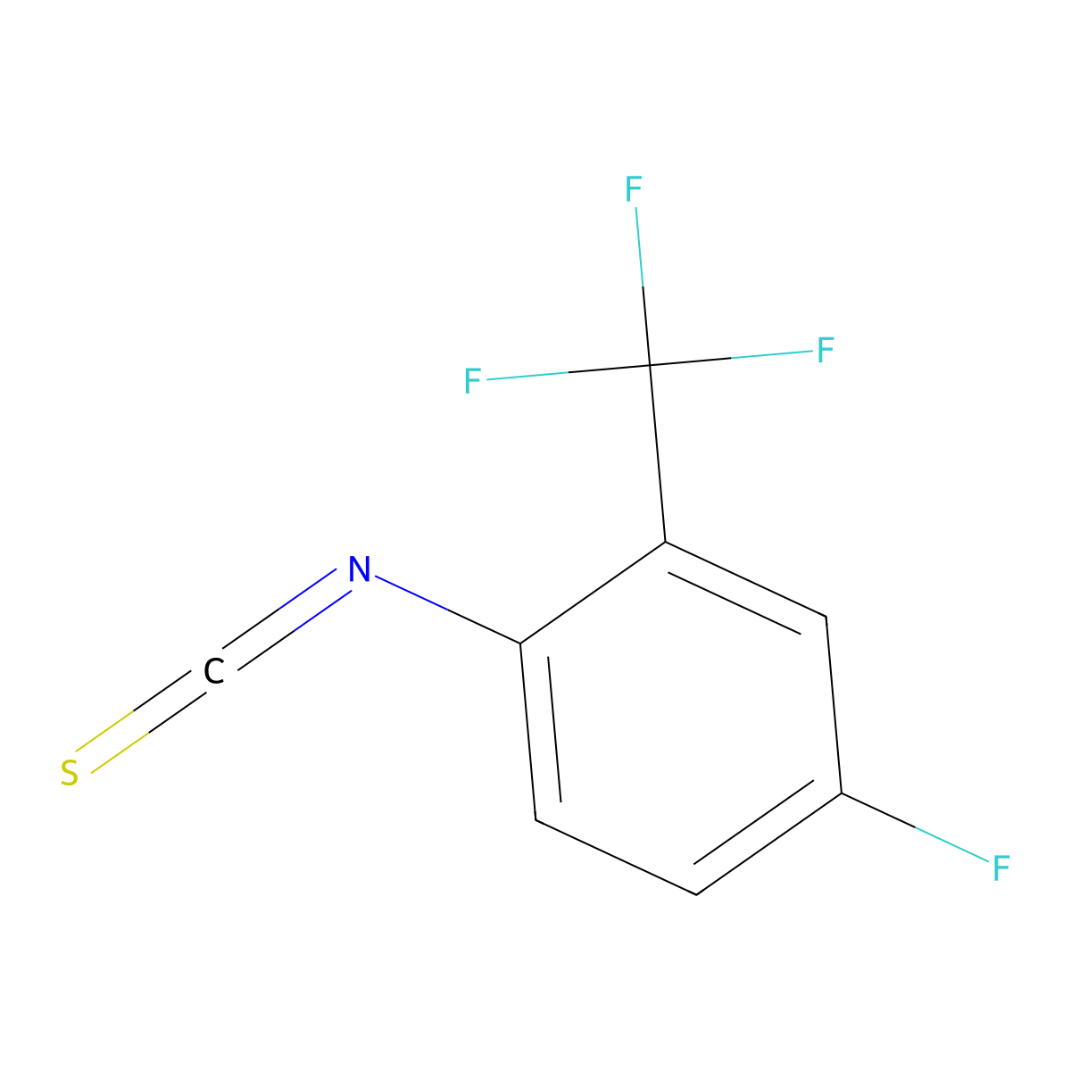 4-Fluoro-1-isothiocyanato-2-(trifluoromethyl)benzene molecular structure, CAS 302912-41-0