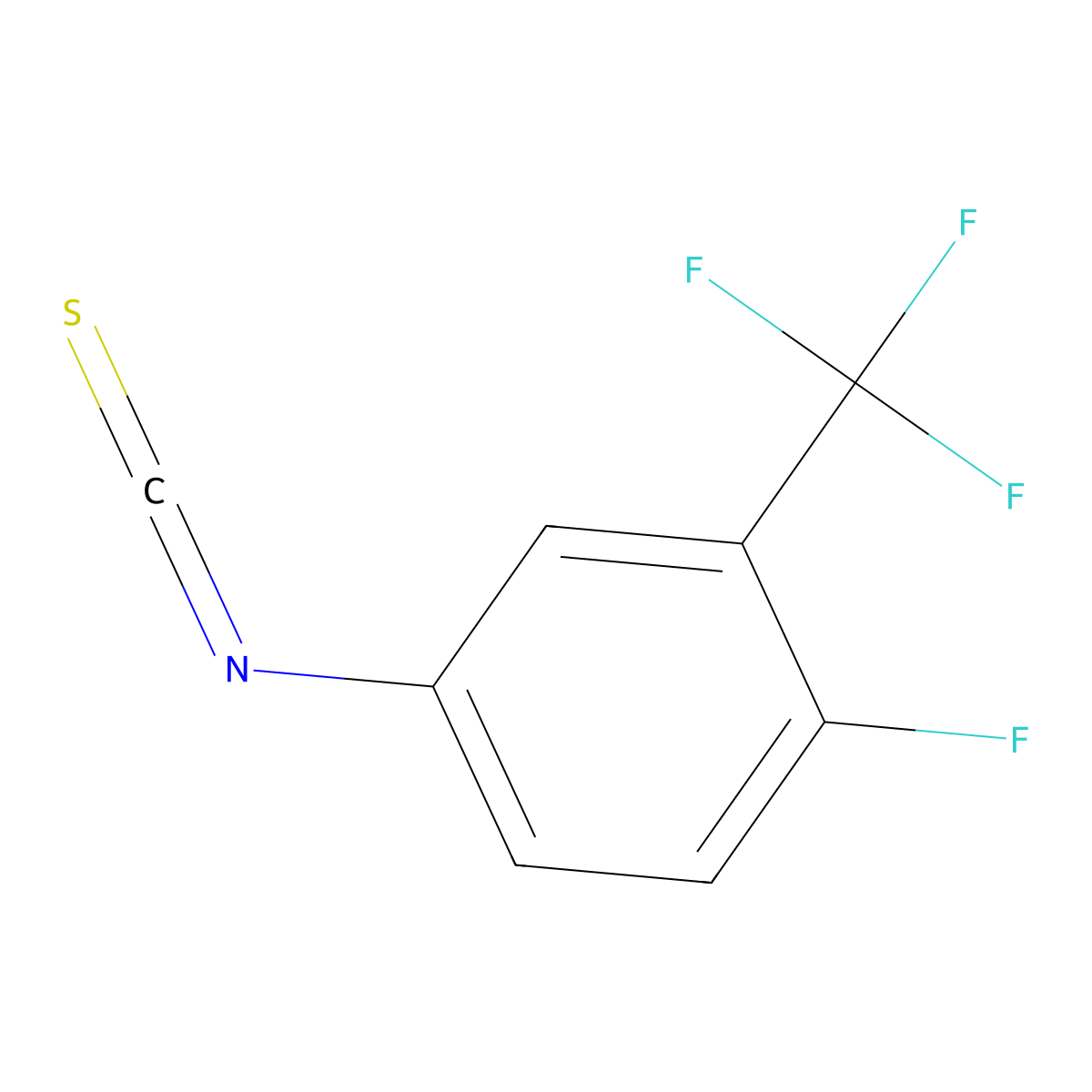 1-Fluoro-4-isothiocyanato-2-(trifluoromethyl)benzene molecular structure, CAS 302912-43-2