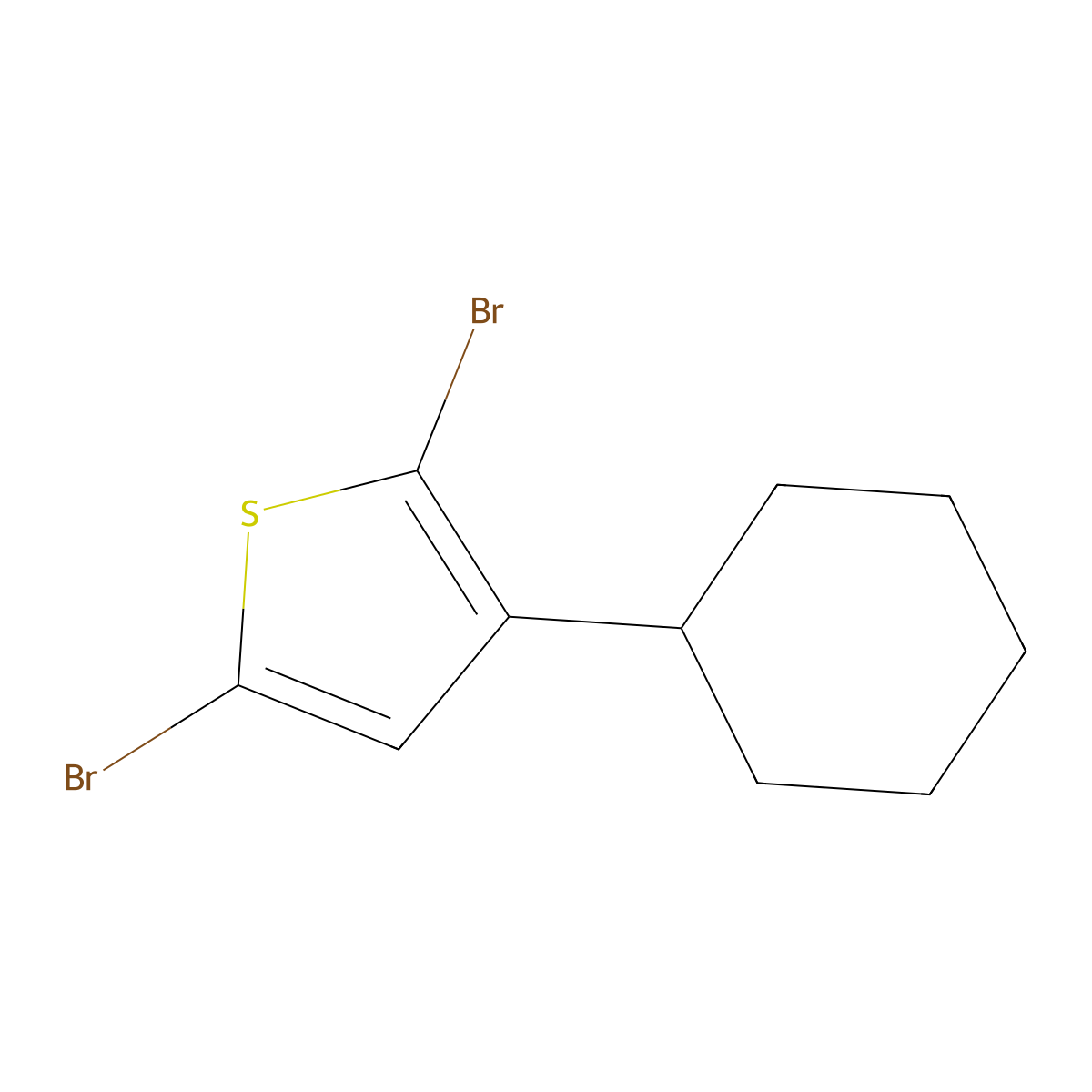 2,5-Dibromo-3-cyclohexylthiophene molecular structure, CAS 302912-44-3