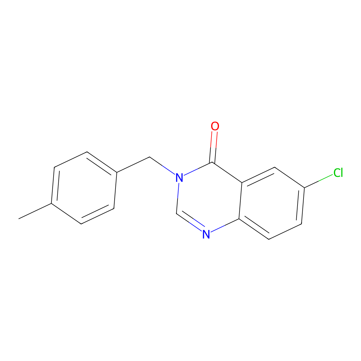 6-Chloro-3-(4-methylbenzyl)-4(3H)-quinazolinone molecular structure, CAS 302913-30-0