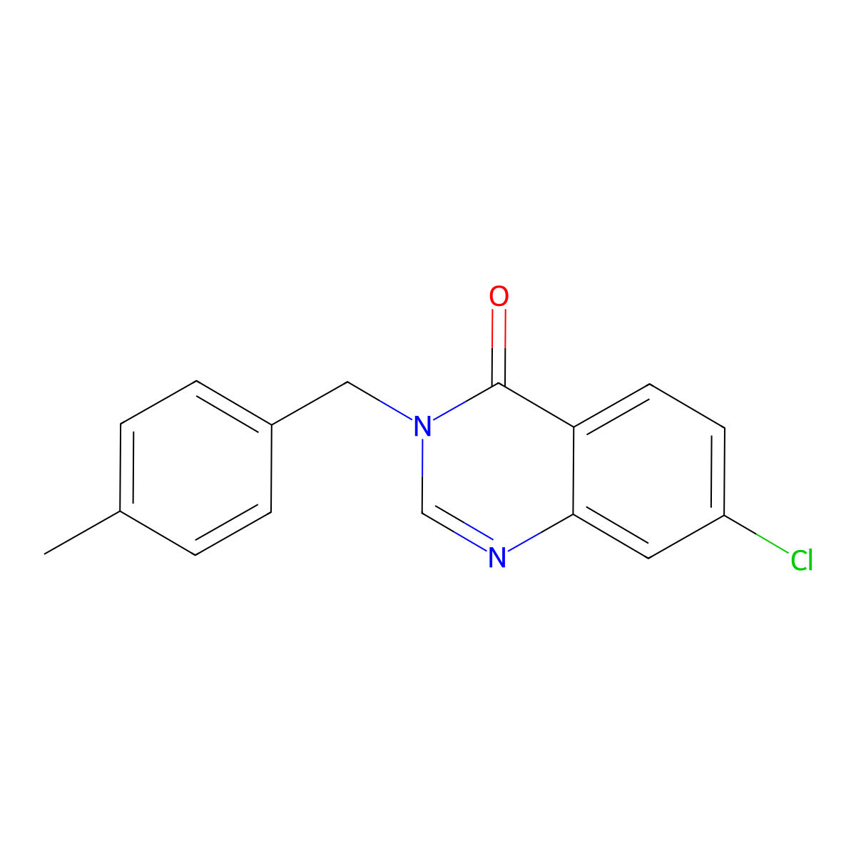 7-Chloro-3-(4-methylbenzyl)-4(3H)-quinazolinone molecular structure, CAS 302913-31-1
