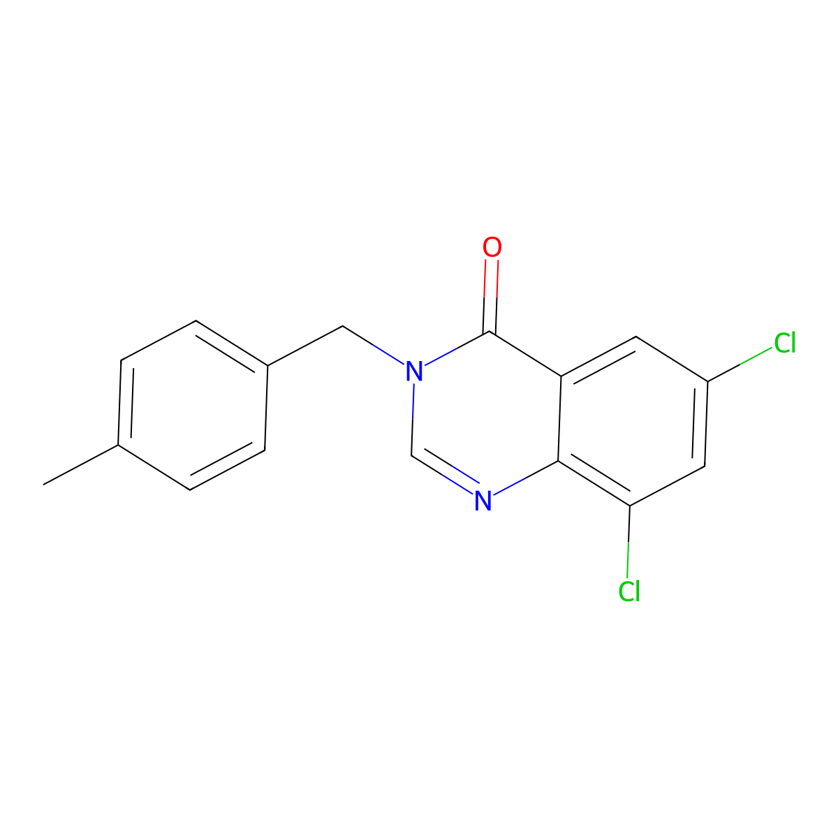 6,8-Dichloro-3-(4-methylbenzyl)-4(3H)-quinazolinone molecular structure, CAS 302913-35-5