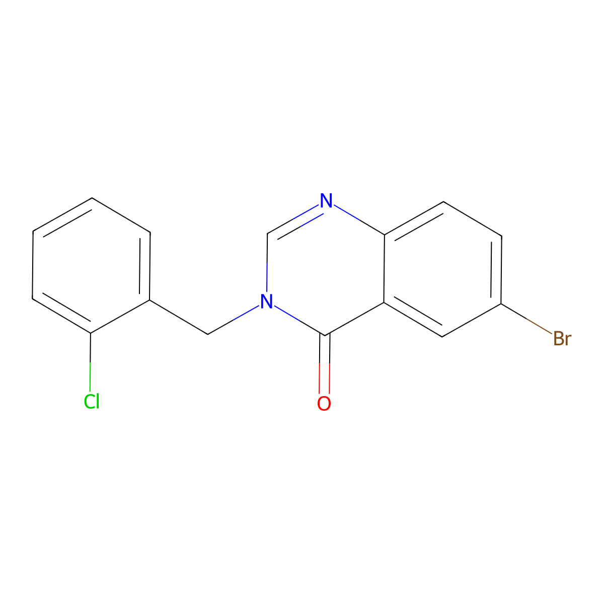 6-Bromo-3-(2-chlorobenzyl)-4(3H)-quinazolinone molecular structure, CAS 302913-46-8