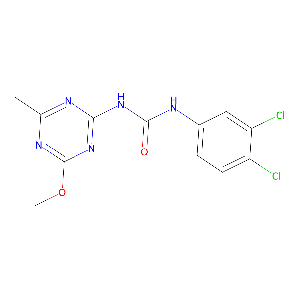 N-(3,4-Dichlorophenyl)-N'-(4-methoxy-6-methyl-1,3,5-triazin-2-YL)urea molecular structure, CAS 302913-55-9