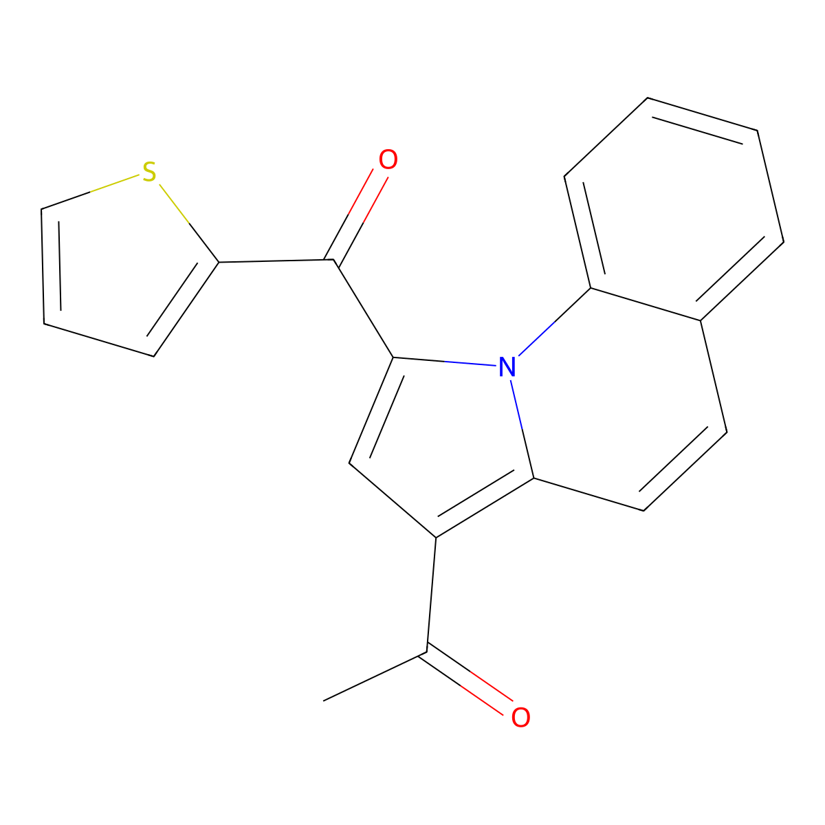 1-(1-(2-Thienylcarbonyl)pyrrolo(1,2-A)quinolin-3-YL)ethanone molecular structure, CAS 302913-60-6