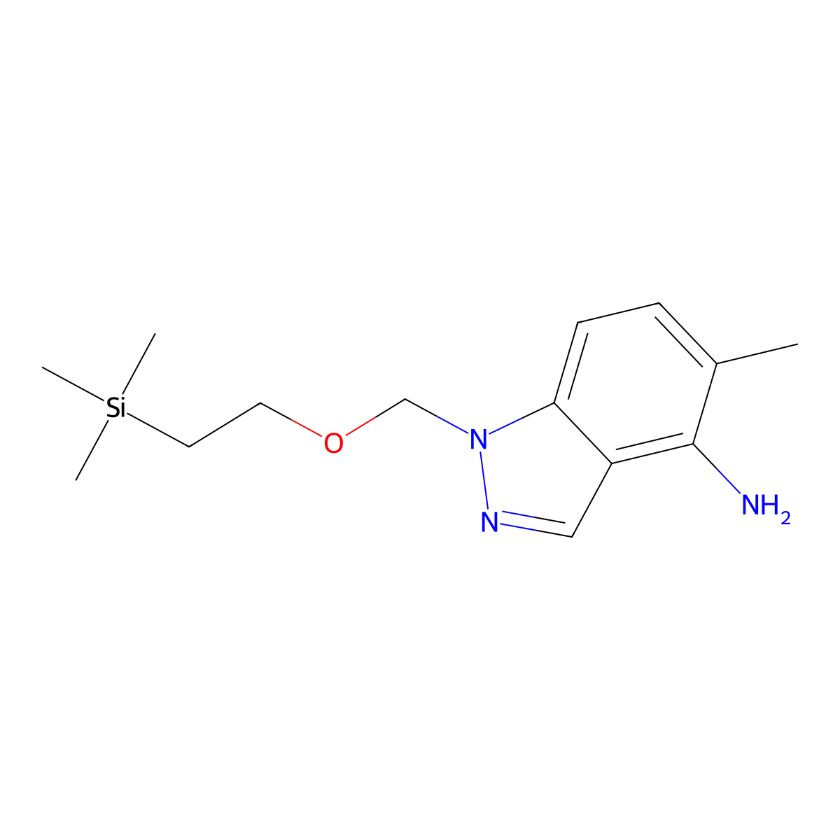 5-Methyl-1-((2-(trimethylsilyl)ethoxy)methyl)-1H-indazol-4-amine molecular structure, CAS 3029131-04-9