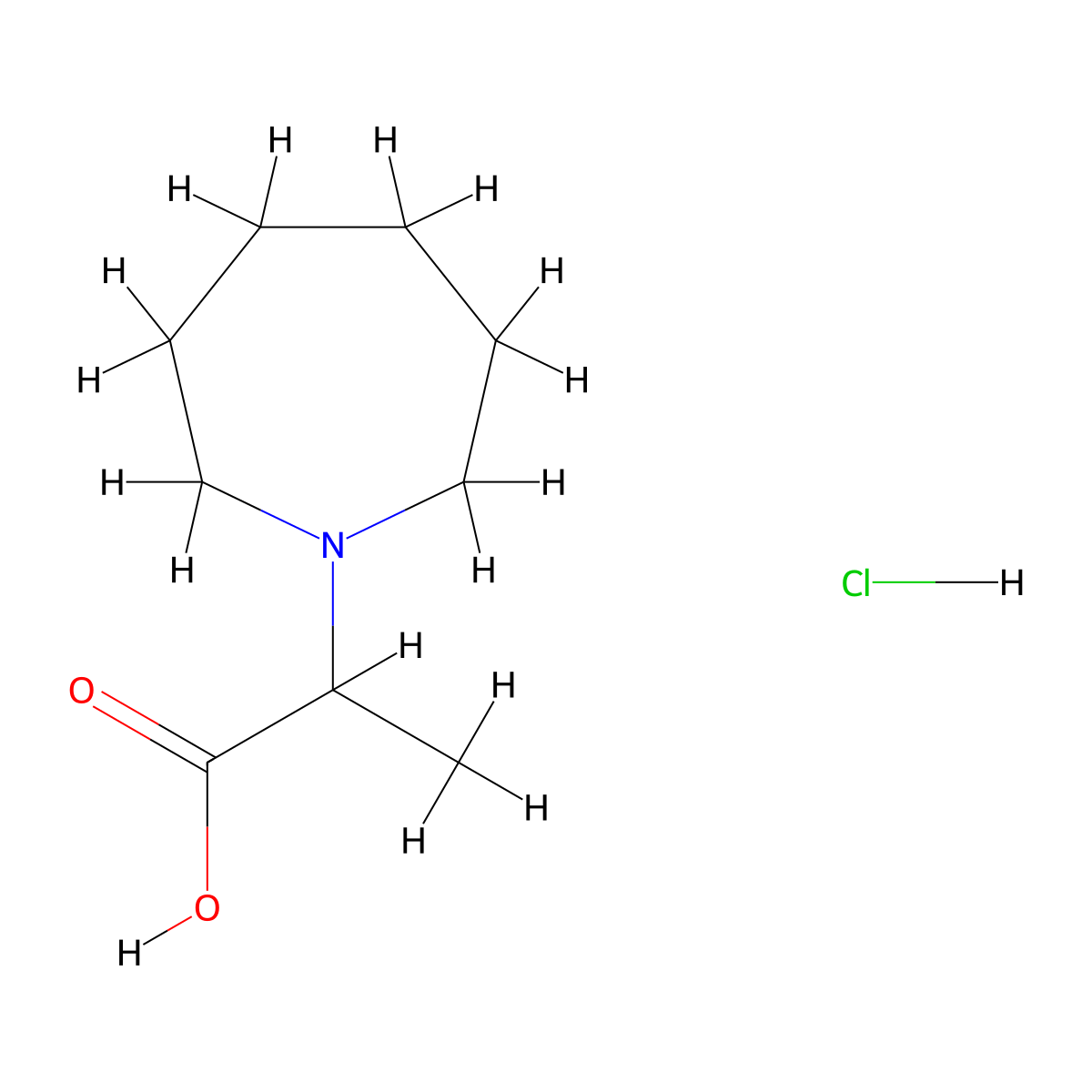 2-(Azepan-1-yl)propanoic acid--hydrogen chloride (1/1) molecular structure, CAS 302914-01-8
