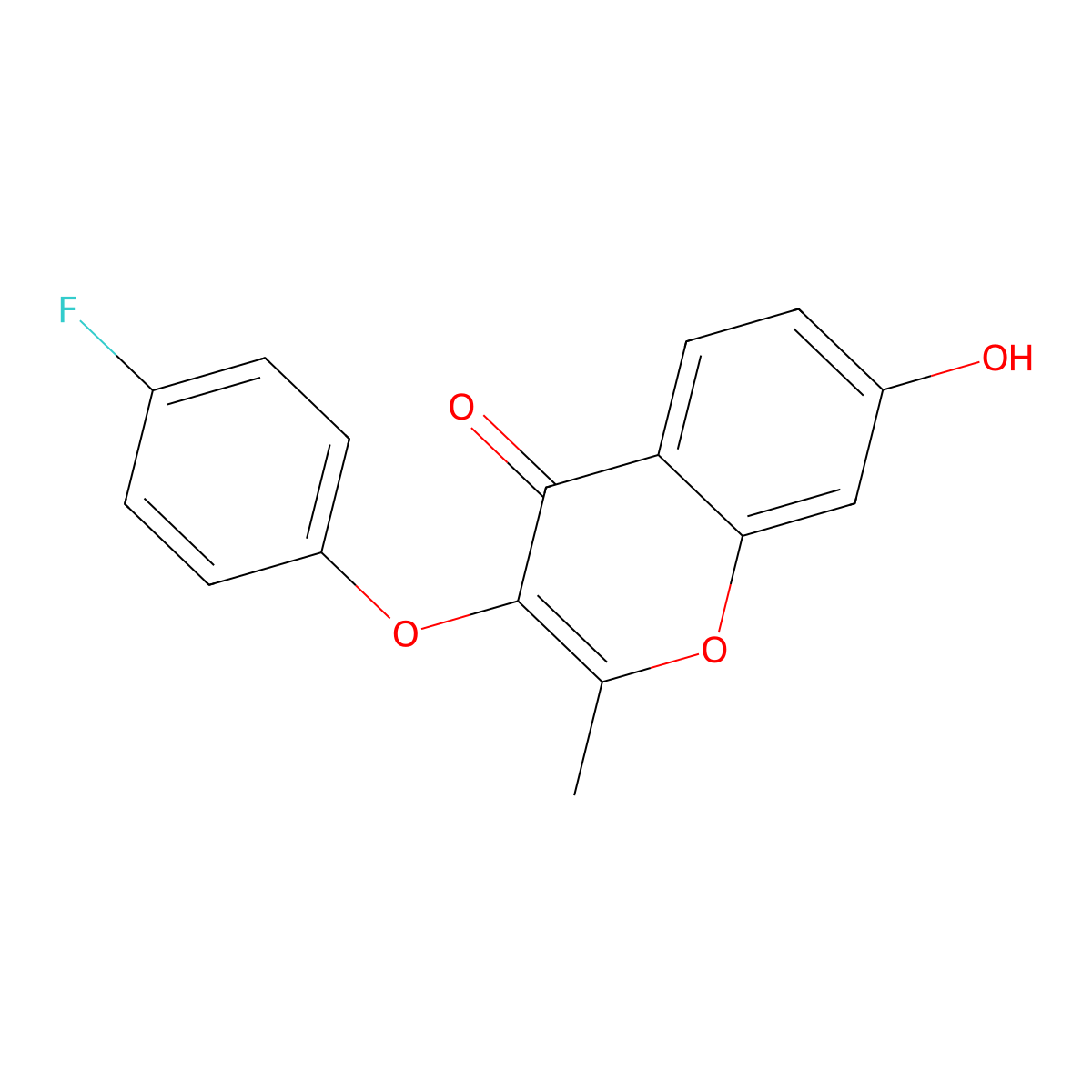 3-(4-fluorophenoxy)-7-hydroxy-2-methyl-4H-chromen-4-one molecular structure, CAS 302918-20-3