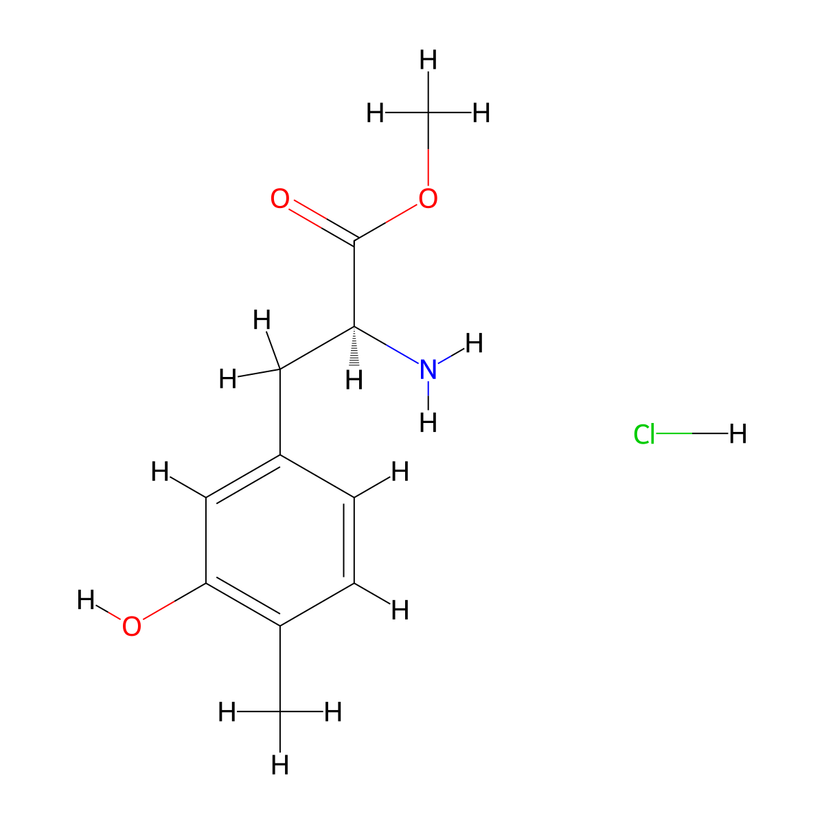 Methyl (S)-2-amino-3-(3-hydroxy-4-methylphenyl)propanoate hydrochloride molecular structure, CAS 3029247-72-8