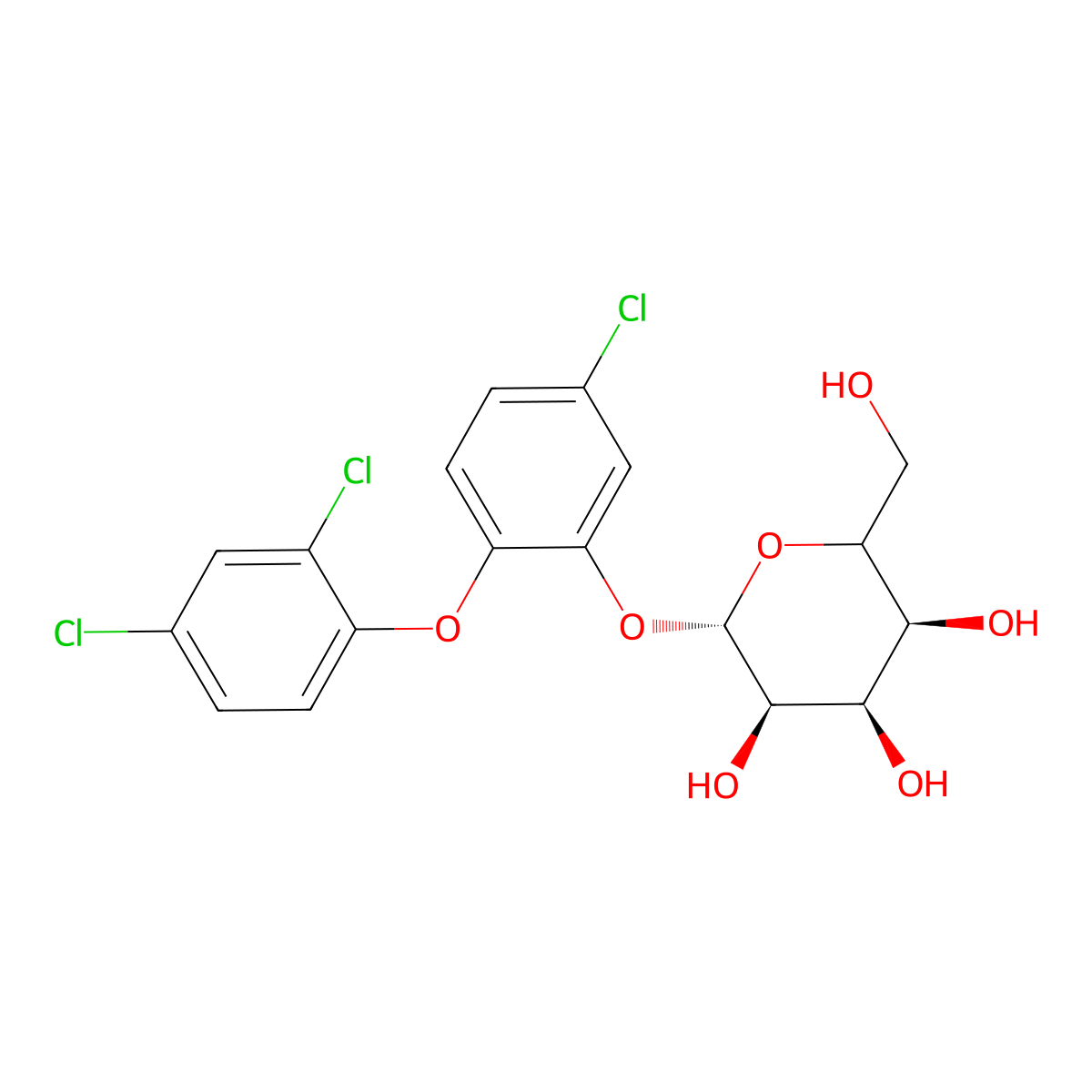 Triclosan-beta-D-glucopyranoside molecular structure, CAS 302925-51-5
