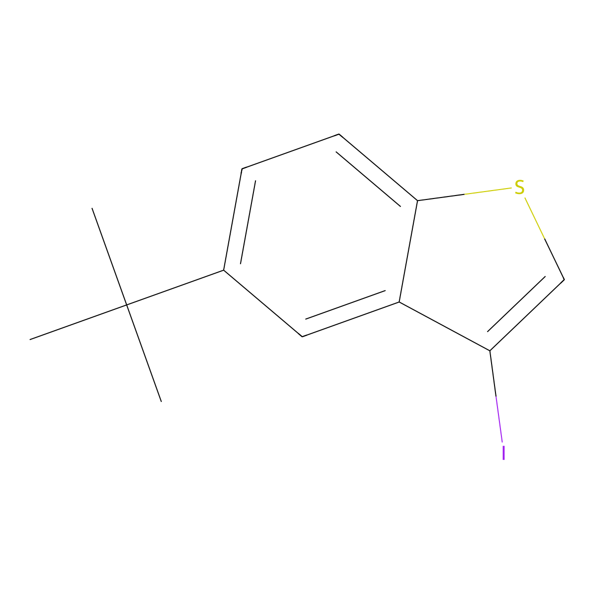 5-(Tert-butyl)-3-iodobenzo[b]thiophene molecular structure, CAS 3029253-11-7