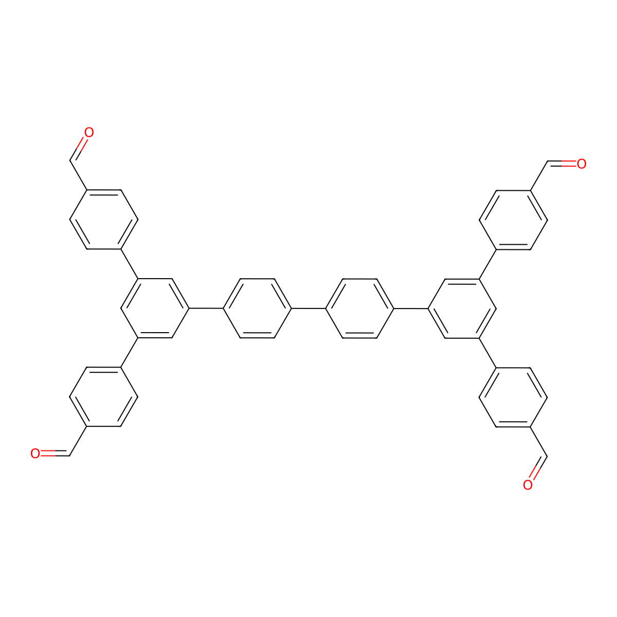 5',5''''-Bis(4-formylphenyl)-[1,1':3',1'':4'',1''':4''',1'''':3'''',1'''''-sexiphenyl]-4,4'''''-dicarbaldehyde molecular structure, CAS 3029263-00-8
