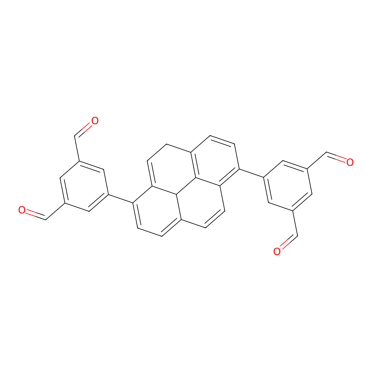5,5'-(3a1,9-Dihydropyrene-1,6-diyl)diisophthalaldehyde molecular structure, CAS 3029263-05-3