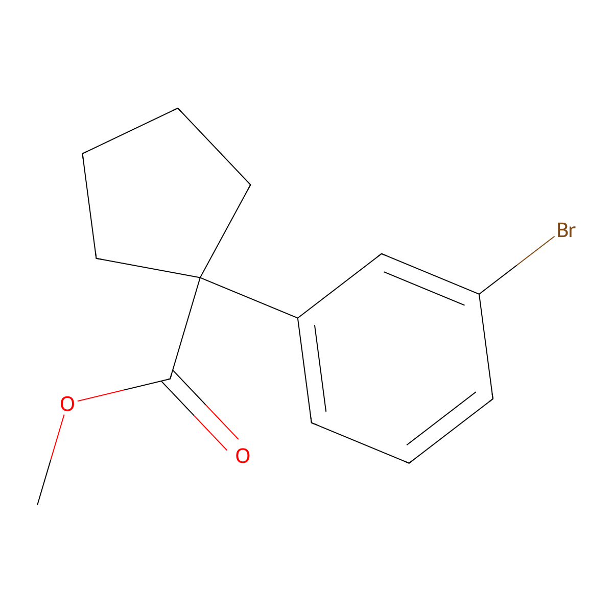 Methyl 1-(3-bromophenyl)cyclopentane-1-carboxylate molecular structure, CAS 3029263-08-6