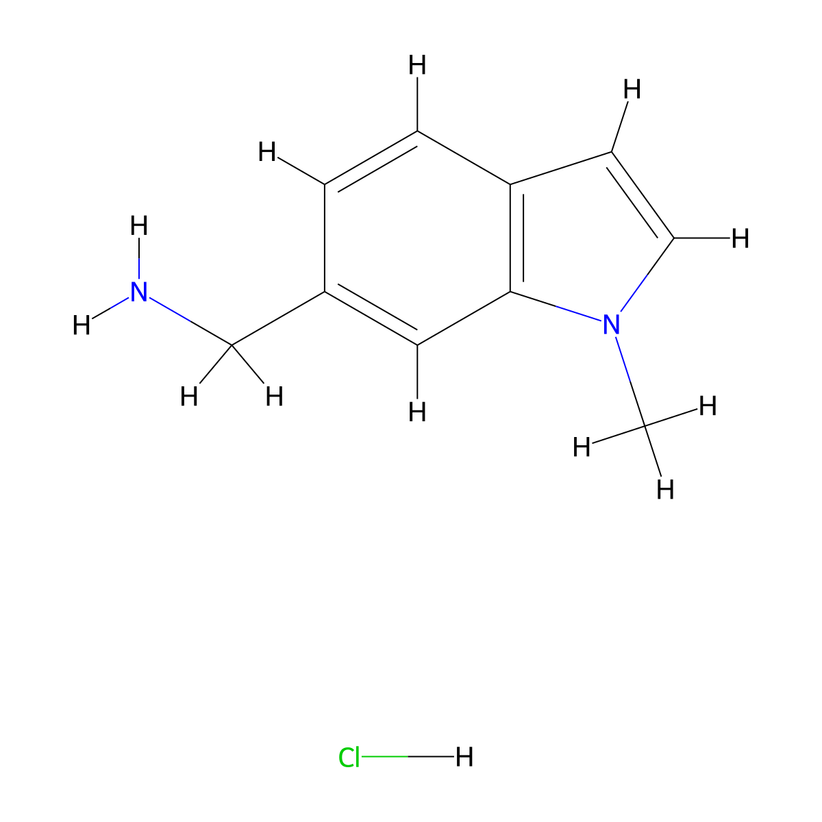 (1-Methyl-1H-indol-6-yl)methanamine hydrochloride molecular structure, CAS 3029263-14-4