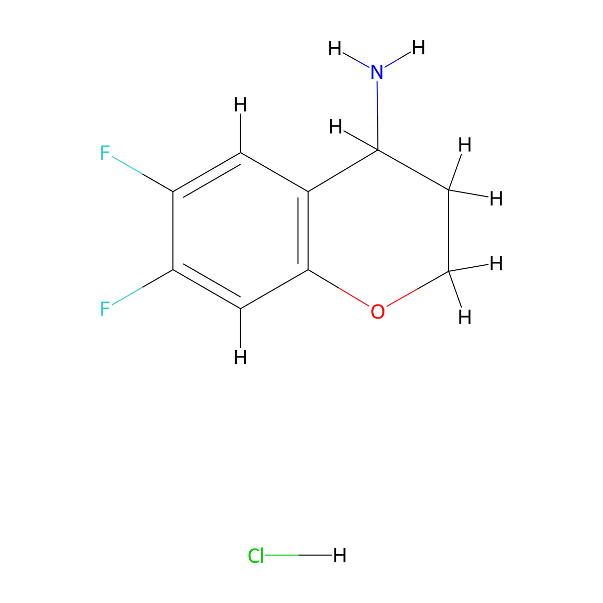 6,7-Difluorochroman-4-amine hydrochloride molecular structure, CAS 3029263-15-5