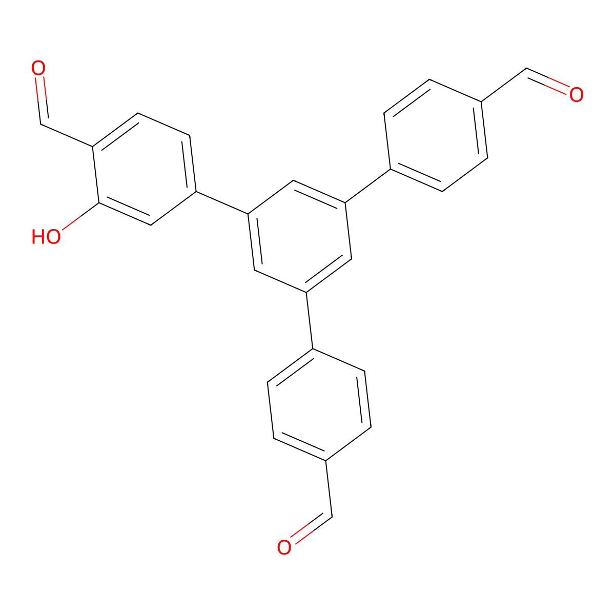 5'-(4-Formylphenyl)-3-hydroxy-[1,1':3',1''-terphenyl]-4,4''-dicarbaldehyde molecular structure, CAS 3029263-21-3