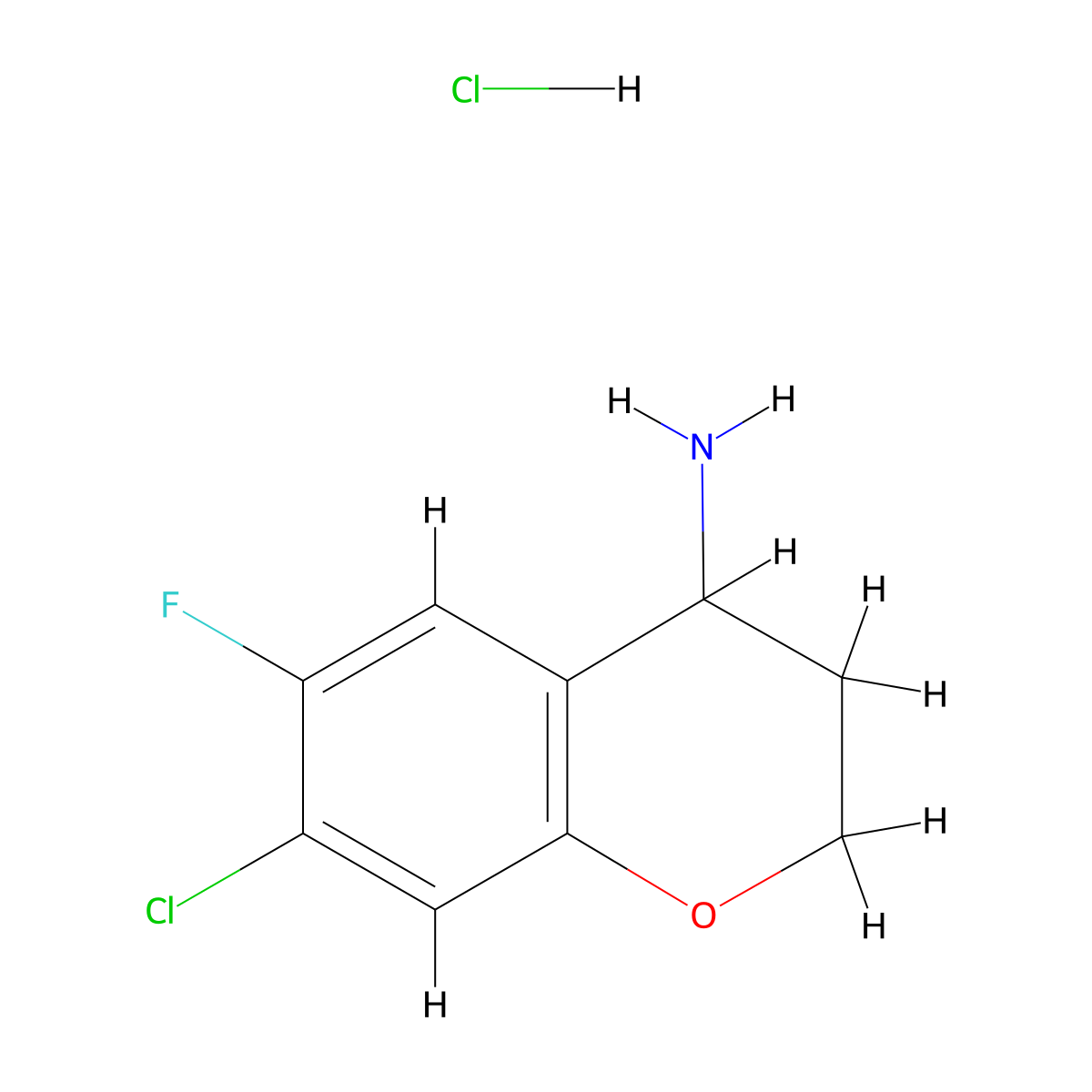7-Chloro-6-fluorochroman-4-amine hydrochloride molecular structure, CAS 3029263-28-0