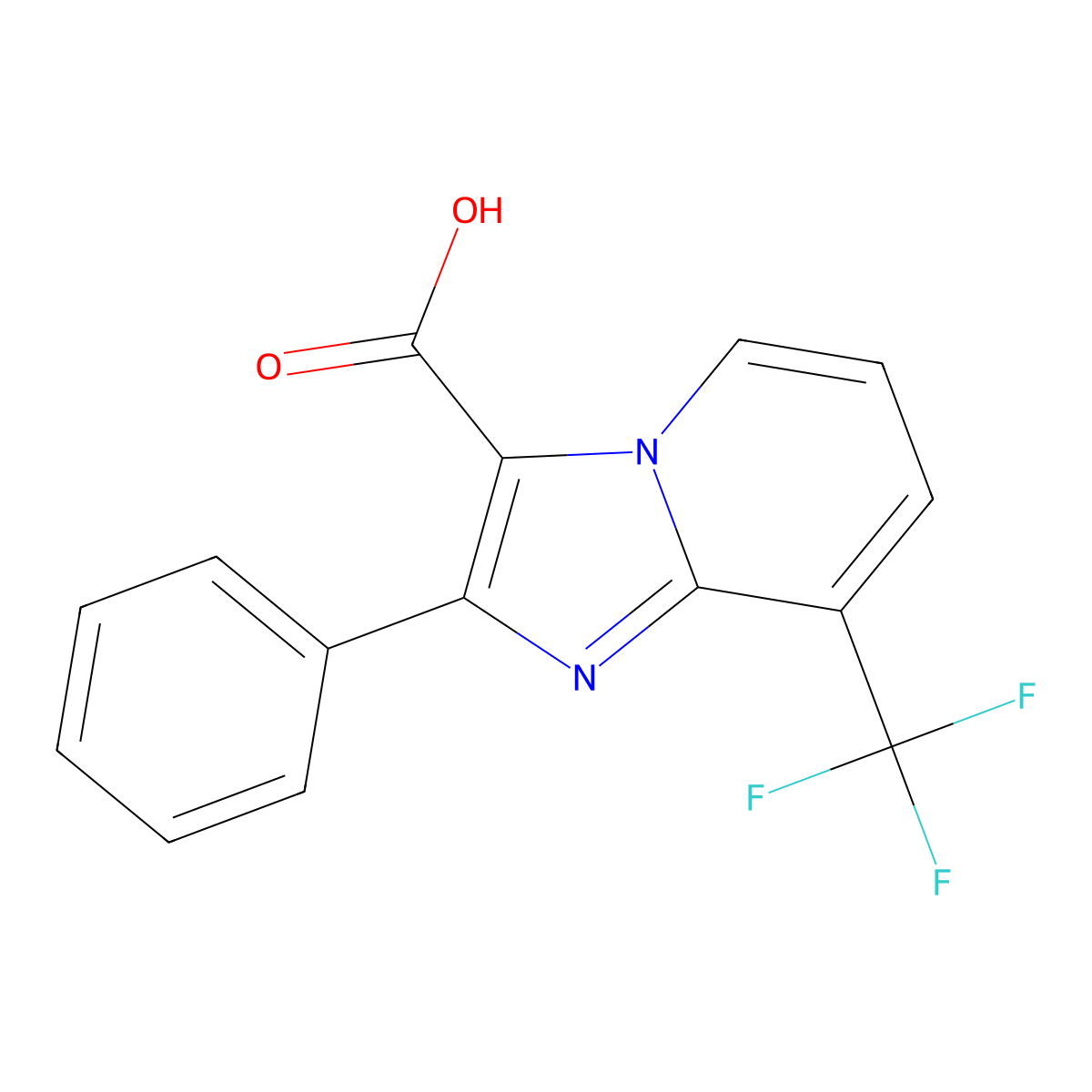 2-Phenyl-8-(trifluoromethyl)imidazo[1,2-a]pyridine-3-carboxylic acid molecular structure, CAS 3029263-32-6