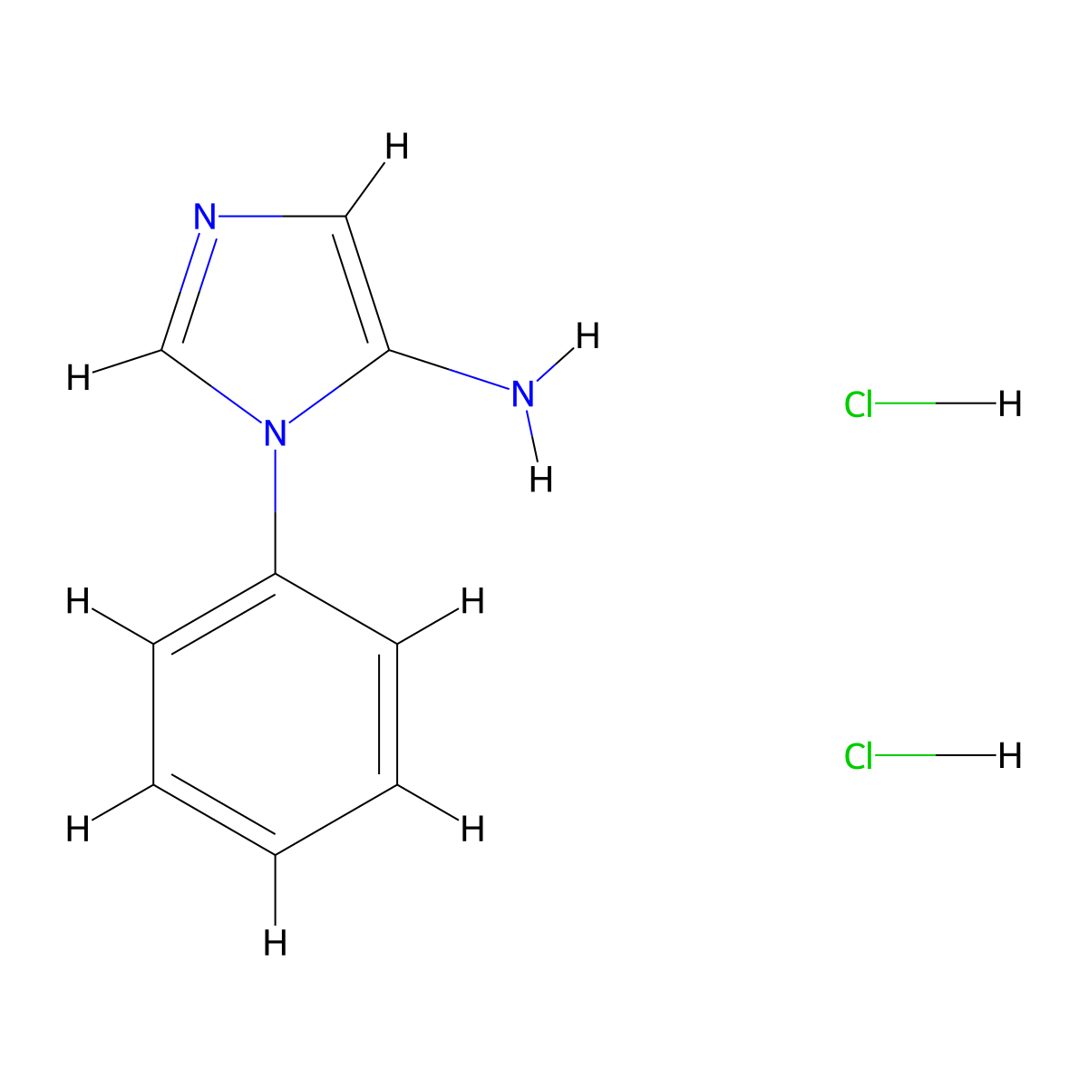 1-Phenyl-1H-imidazol-5-amine dihydrochloride molecular structure, CAS 3029263-35-9