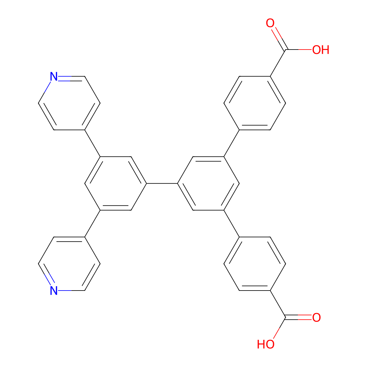 5'-(3,5-Di(pyridin-4-yl)phenyl)-[1,1':3',1''-terphenyl]-4,4''-dicarboxylic acid molecular structure, CAS 3029263-36-0
