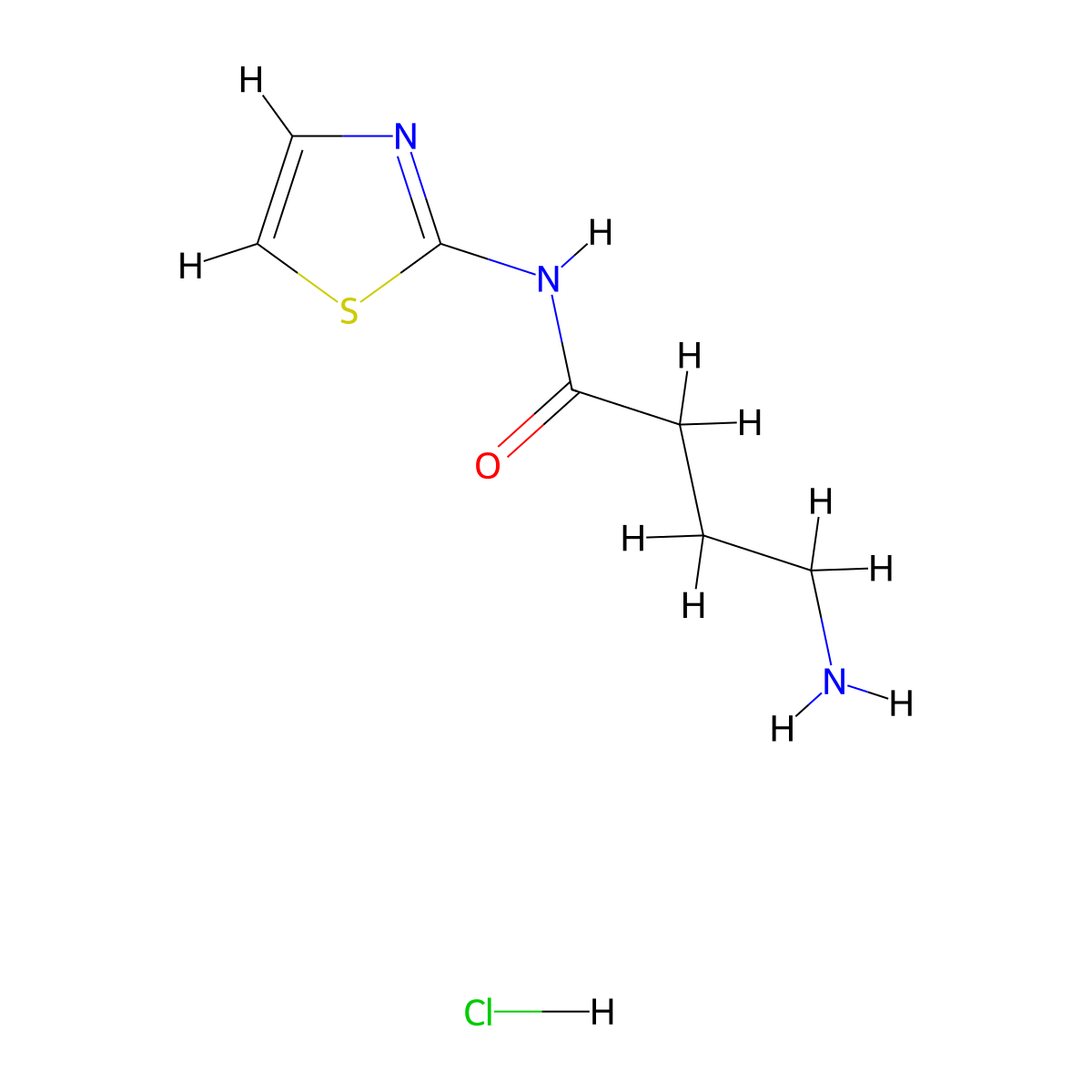 4-Amino-N-(thiazol-2-yl)butanamide hydrochloride molecular structure, CAS 3029269-46-0