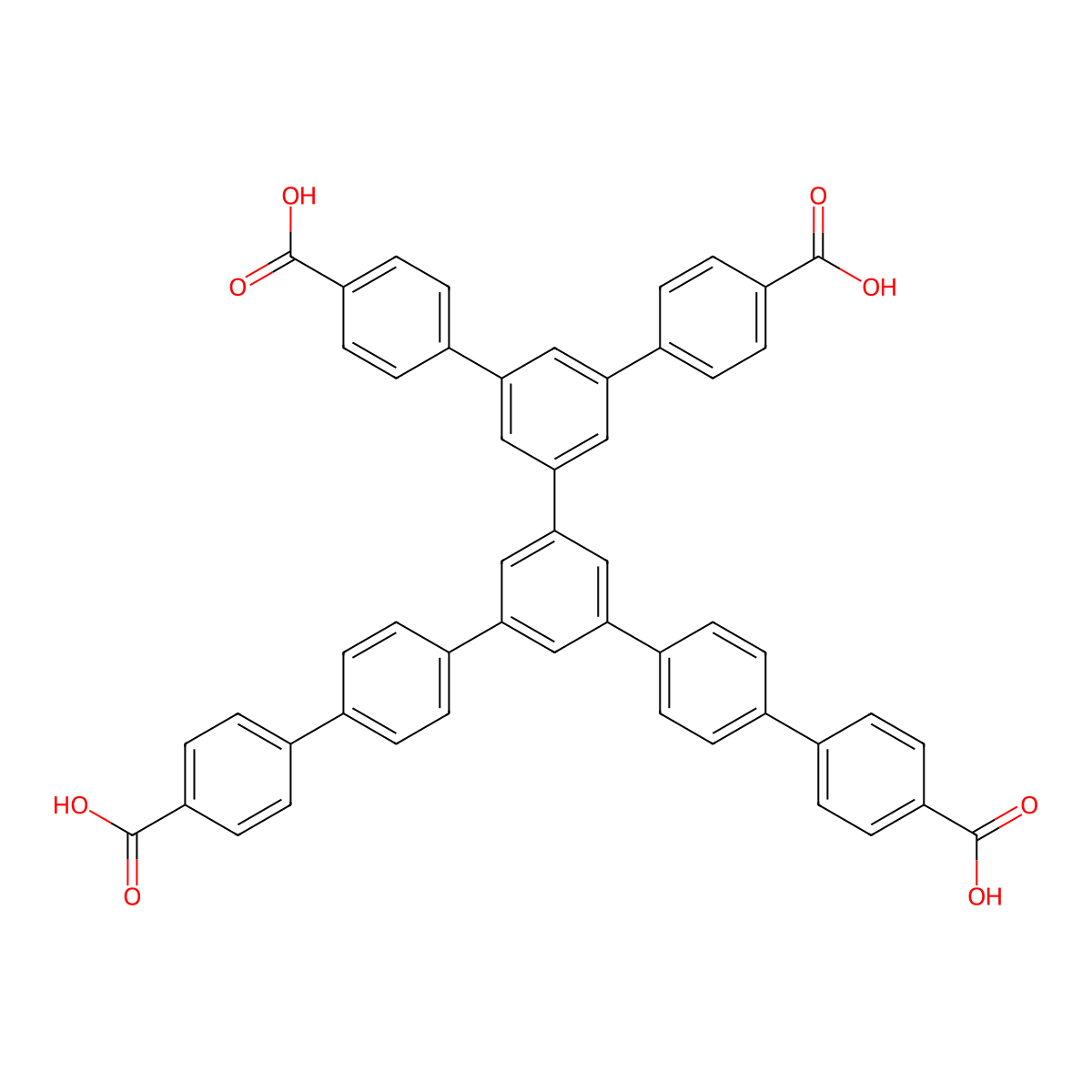 5''-(4'-Carboxy-[1,1'-biphenyl]-4-yl)-5'-(4-carboxyphenyl)-[1,1':3',1'':3'',1''':4''',1''''-quinquephenyl]-4,4''''-dicarboxylic acid molecular structure, CAS 3029269-70-0