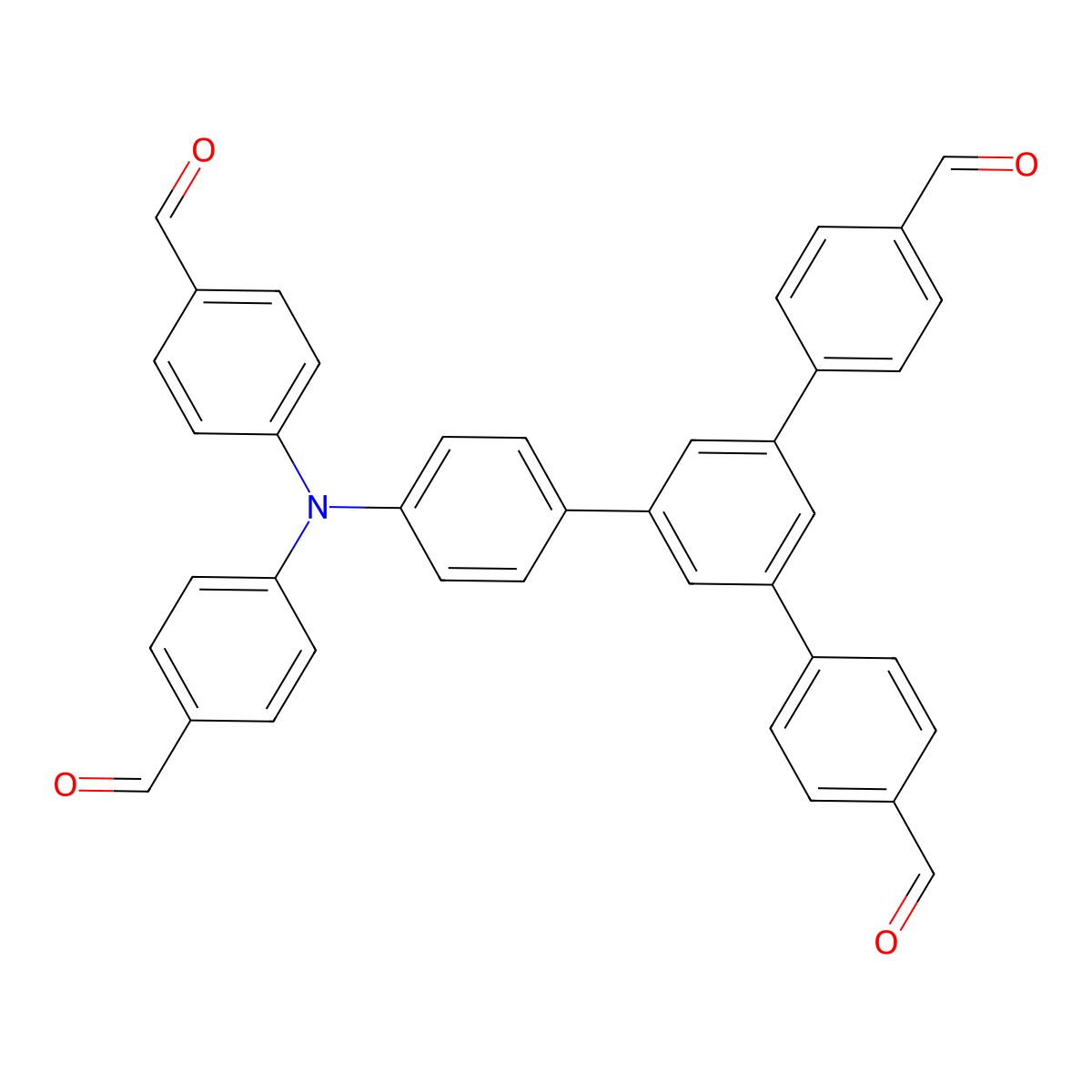 5'-(4-(Bis(4-formylphenyl)amino)phenyl)-[1,1':3',1''-terphenyl]-4,4''-dicarbaldehyde molecular structure, CAS 3029269-72-2