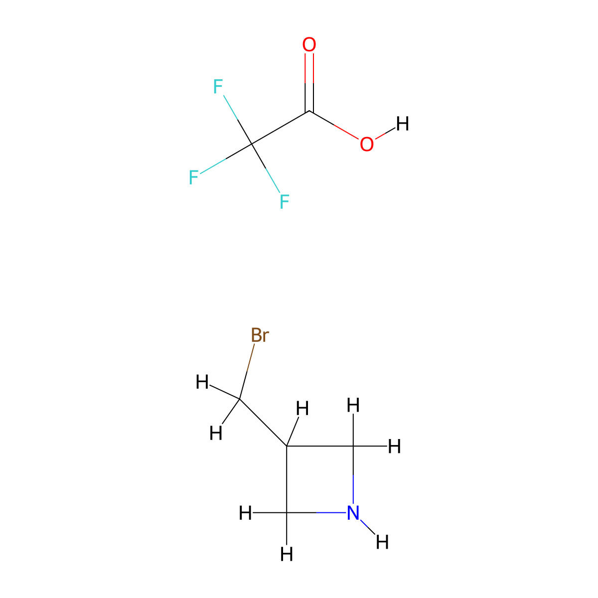 3-(Bromomethyl)azetidine 2,2,2-trifluoroacetate molecular structure, CAS 3029269-74-4