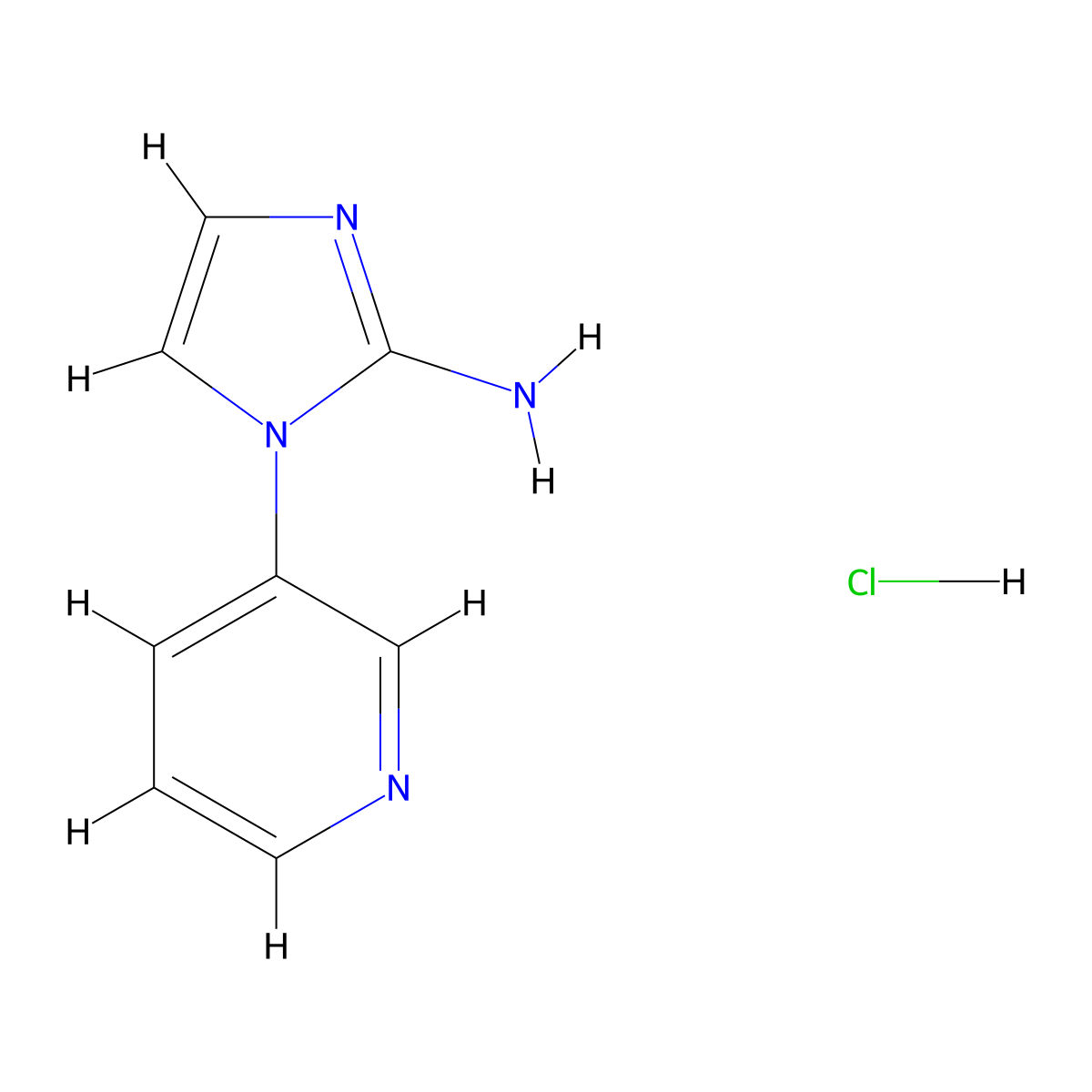 1-(Pyridin-3-yl)-1H-imidazol-2-amine hydrochloride molecular structure, CAS 3029269-76-6