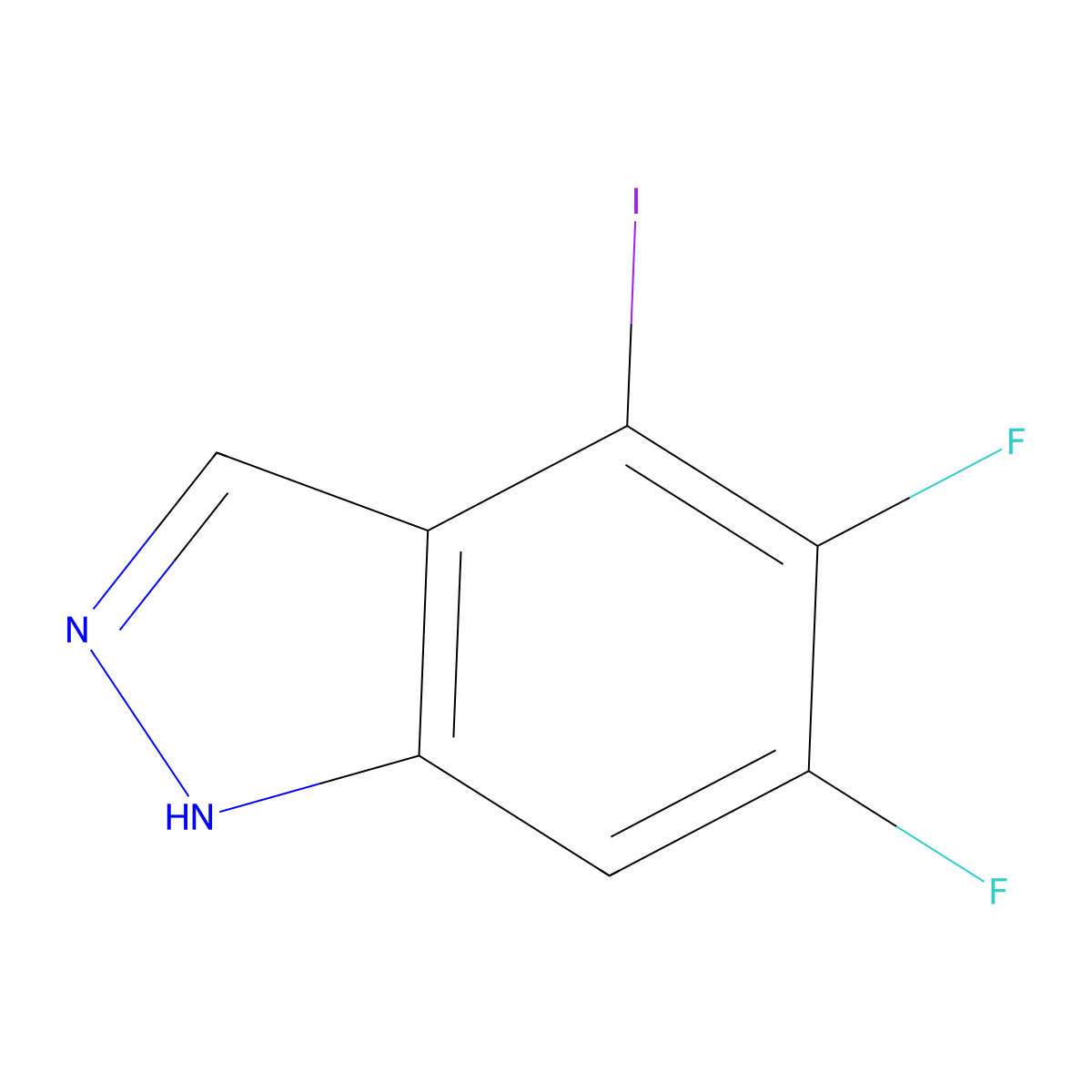 5,6-Difluoro-4-iodo-1H-indazole molecular structure, CAS 3029269-78-8