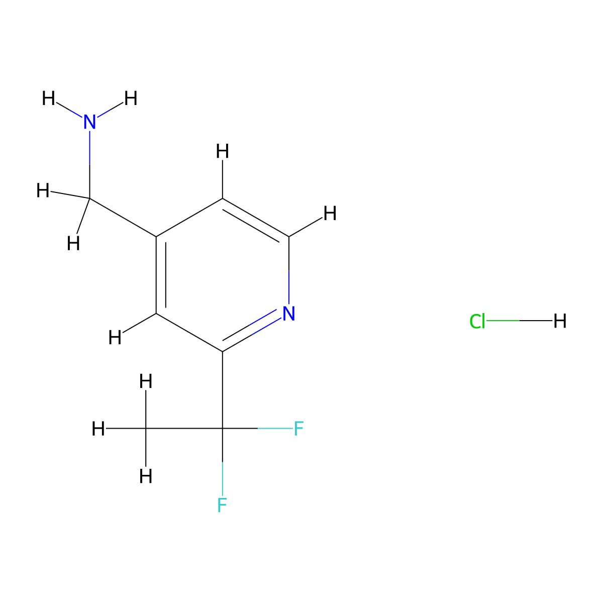 (2-(1,1-Difluoroethyl)pyridin-4-YL)methanamine hydrochloride molecular structure, CAS 3029269-81-3