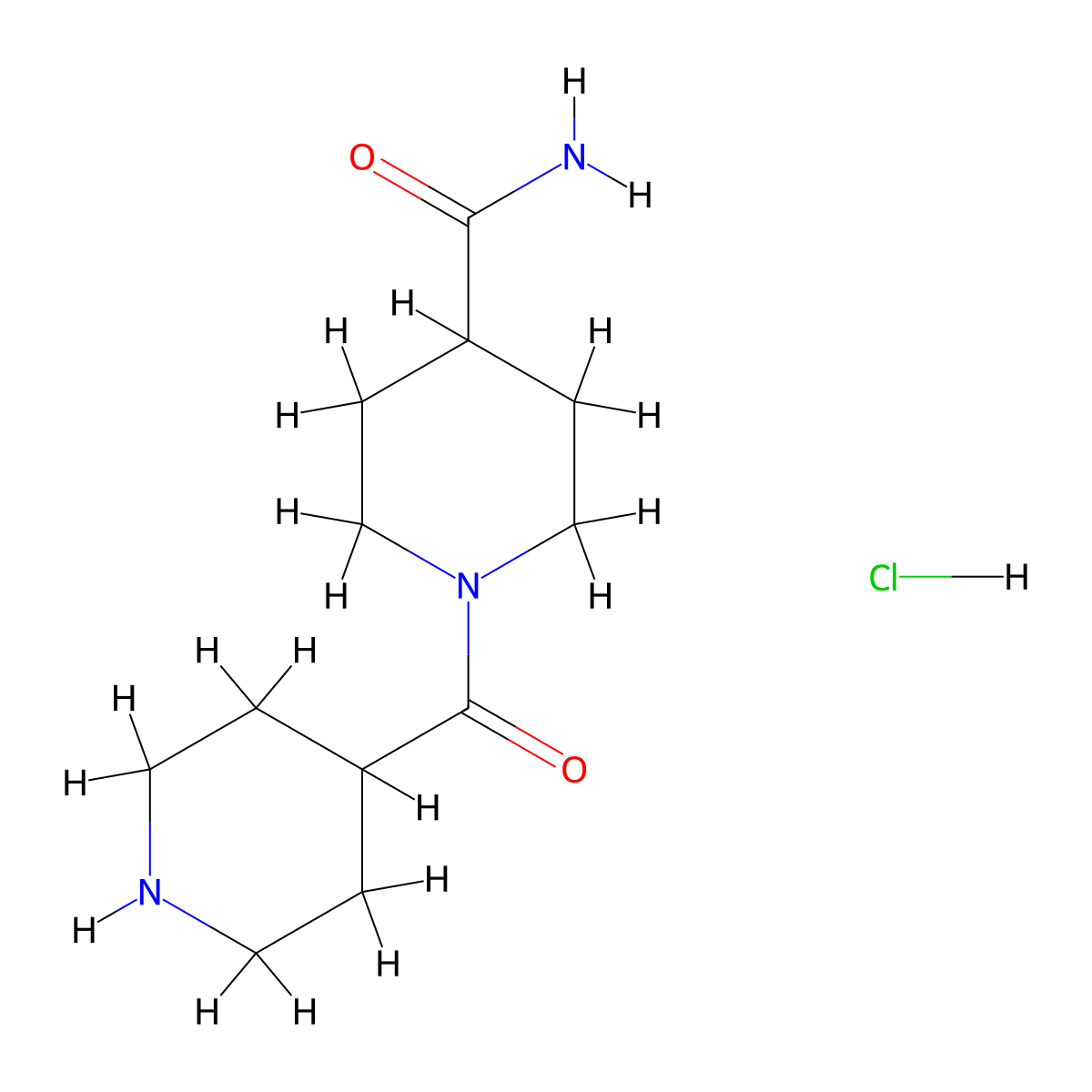 1-(Piperidine-4-carbonyl)piperidine-4-carboxamide hydrochloride molecular structure, CAS 3029269-84-6