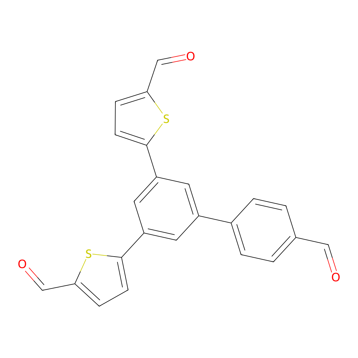 5,5'-(4'-Formyl-[1,1'-biphenyl]-3,5-diyl)bis(thiophene-2-carbaldehyde) molecular structure, CAS 3029269-98-2