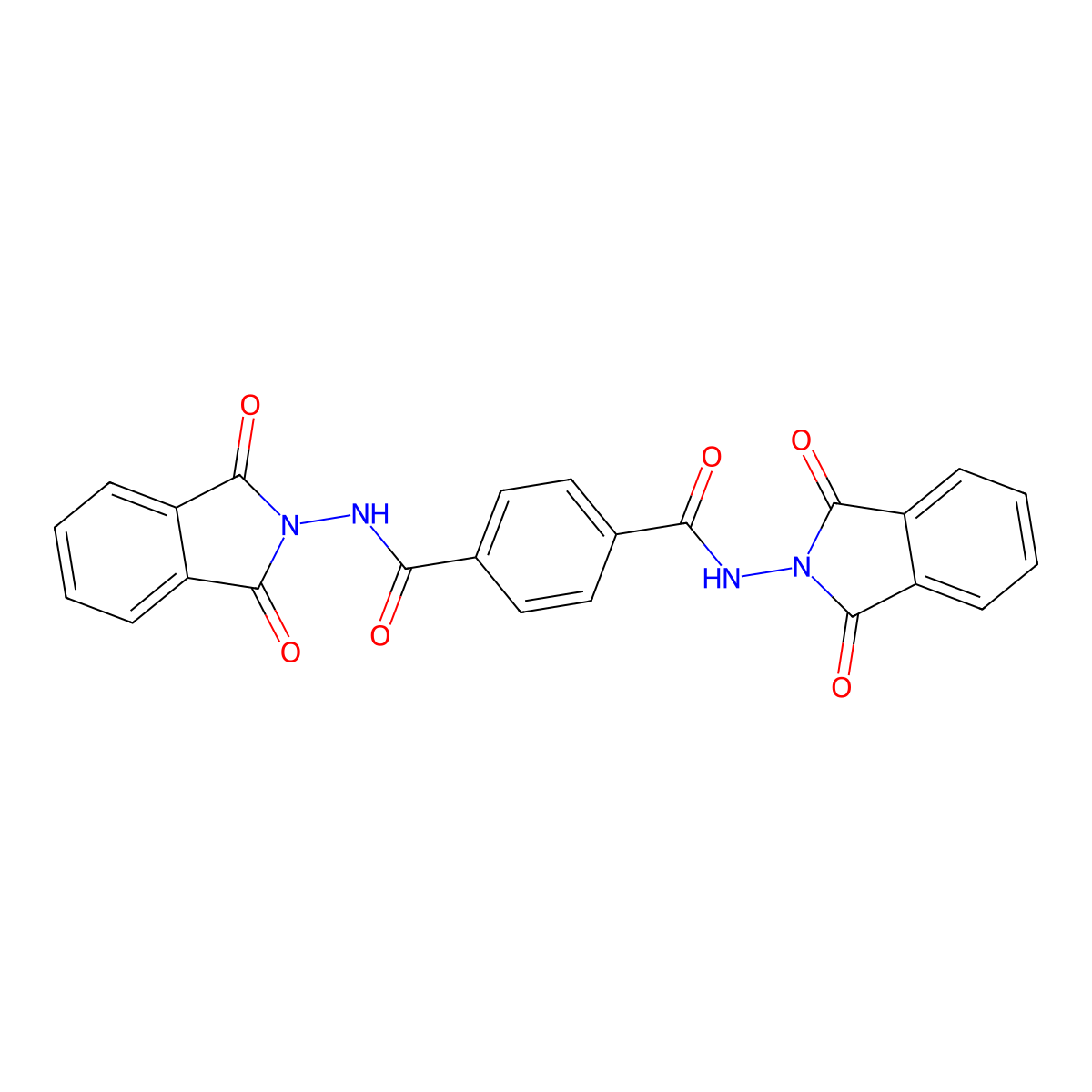 1-N,4-N-bis(1,3-dioxoisoindol-2-yl)benzene-1,4-dicarboxamide molecular structure, CAS 302927-82-8