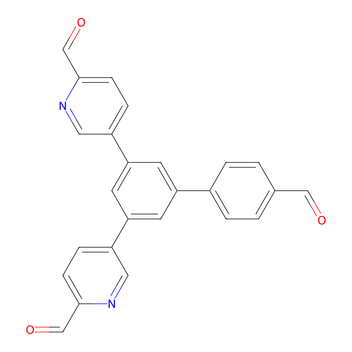5,5'-(4'-Formyl-[1,1'-biphenyl]-3,5-diyl)dipicolinaldehyde molecular structure, CAS 3029270-00-3