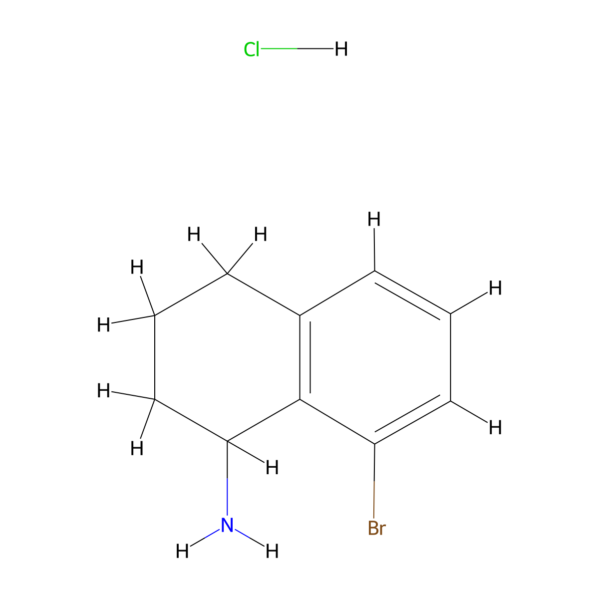 8-Bromo-1,2,3,4-tetrahydronaphthalen-1-amine hydrochloride molecular structure, CAS 3029270-02-5