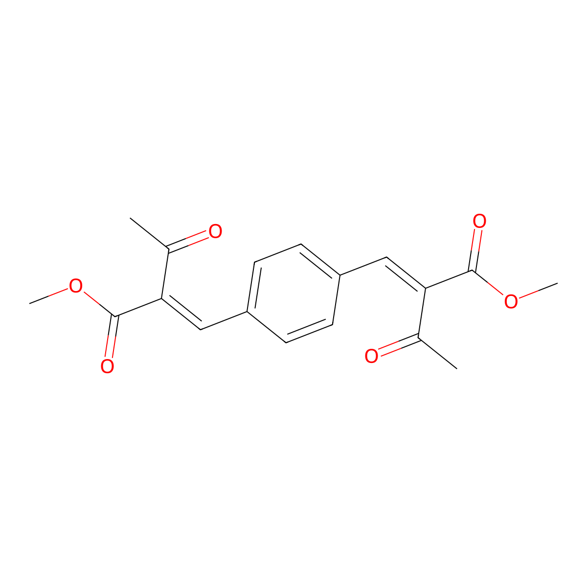 Dimethyl 2,2'-(1,4-phenylenebis(methaneylylidene))bis(3-oxobutanoate) molecular structure, CAS 3029270-16-1