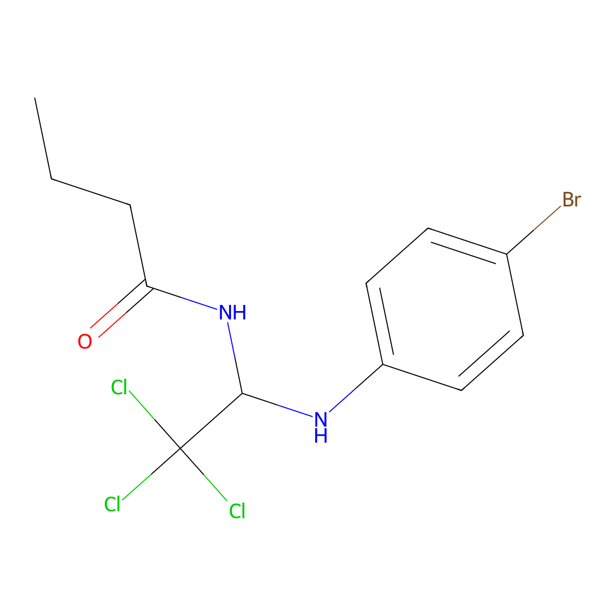 N-[1-(4-bromoanilino)-2,2,2-trichloroethyl]butanamide molecular structure, CAS 302928-22-9