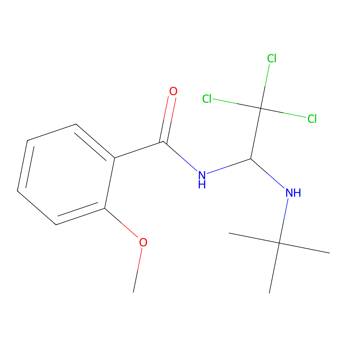 N-[1-(tert-butylamino)-2,2,2-trichloroethyl]-2-methoxybenzamide molecular structure, CAS 302928-42-3