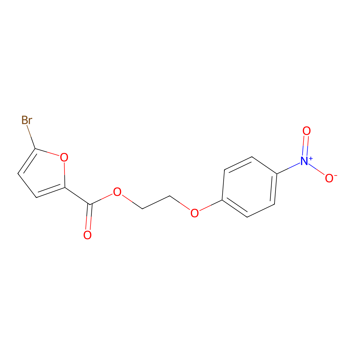 2-(4-Nitrophenoxy)ethyl 5-bromofuran-2-carboxylate molecular structure, CAS 302928-59-2